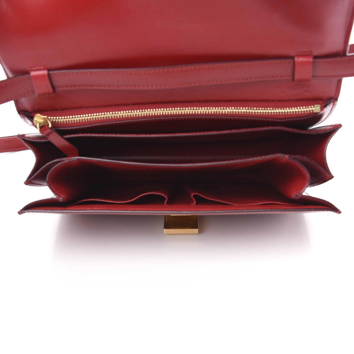 Celine Box Calfskin Medium Classic Box Flap Bag Red 5 of 12