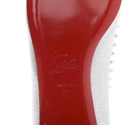 Christian Louboutin Mini Glitter Anjalina Flats 37 Silver 6 of 7
