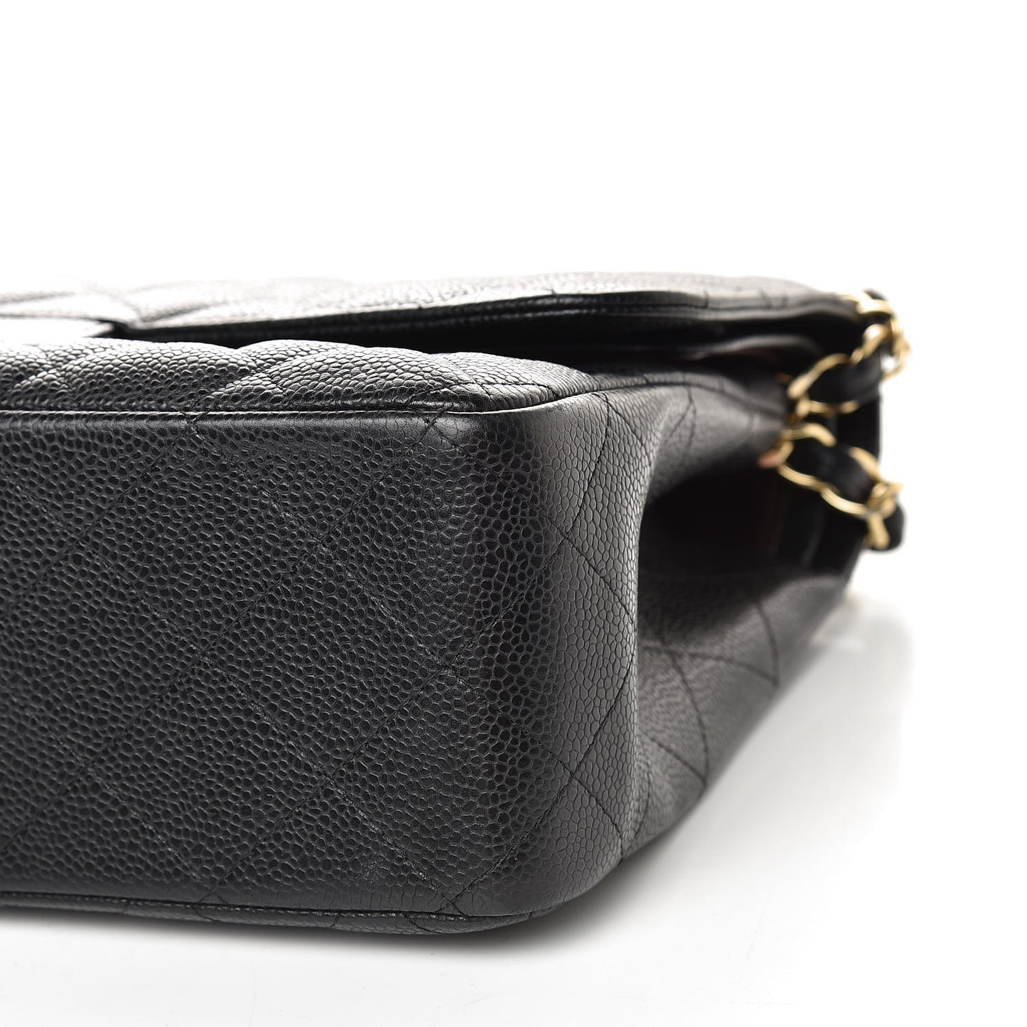 Caviar Quilted Jumbo Double Flap Black
