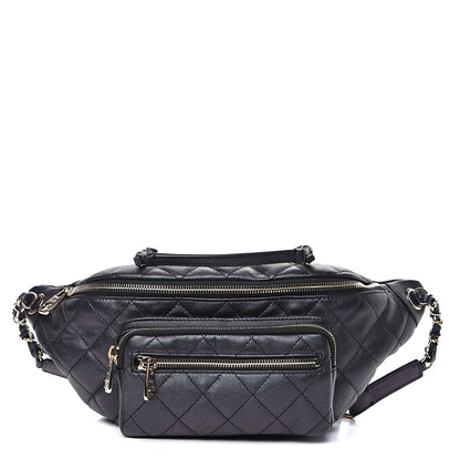 Chanel Iridescent Calfskin Quilted All About Waist Belt Bag Black 1 of 9