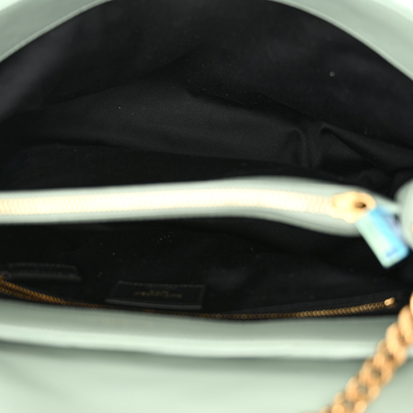 Suede Y Quilted Monogram Medium Loulou Chain Satchel Vert Opaline