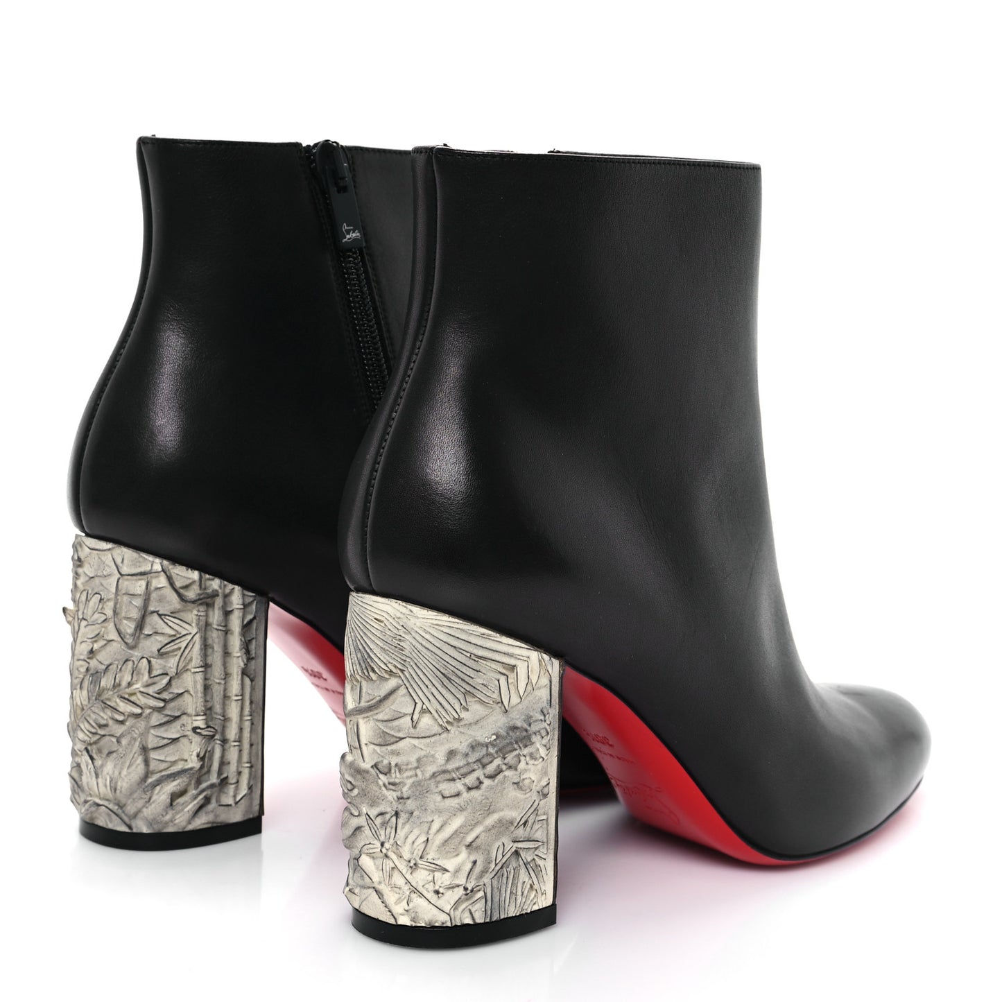 Calfskin Bas Relief Pietra 85 Ankle Boots 38.5 Black