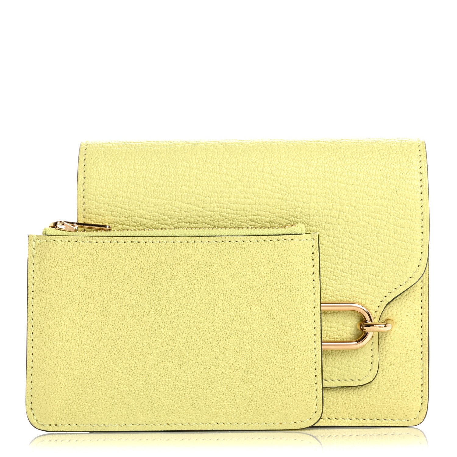 Hermes Chevre Mysore Roulis Slim Wallet Jaune Bourgeon 2 of 10