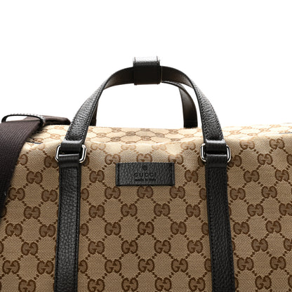Gucci Monogram Dollar Calfskin Large Boston Duffle Bag Beige Ebony Testa di Moro Marrone Scuro 7 of 10