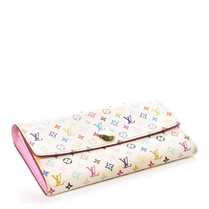 Louis Vuitton Monogram Multicolor Sarah Wallet White Litchi 4 of 14