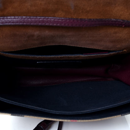 Burberry Derby Calfskin House Check Small Macken Crossbody Bag Mahogany Red 5 of 5