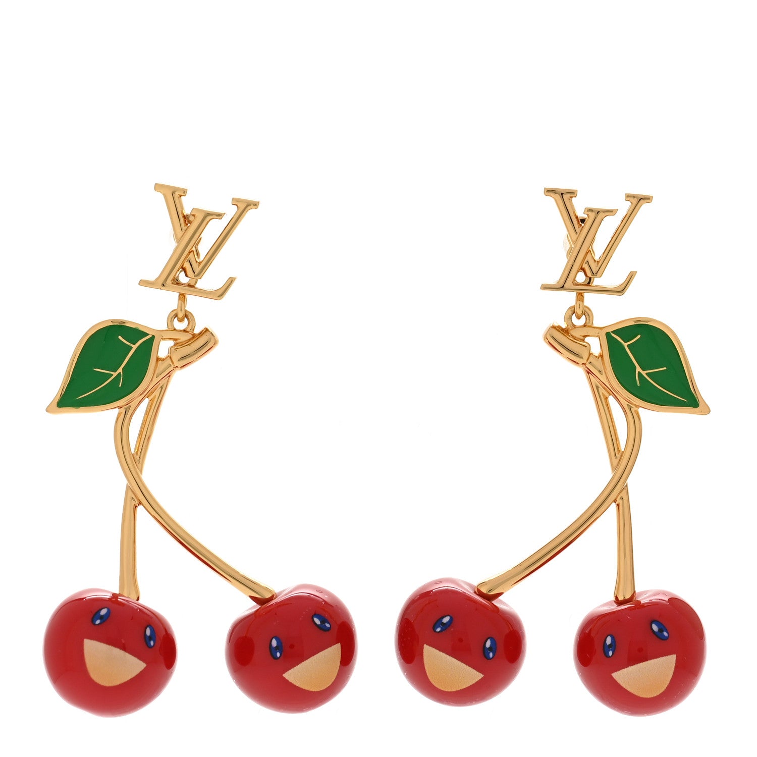 Louis Vuitton LV X TM Cerise Earrings Gold Multicolor 1 of 5