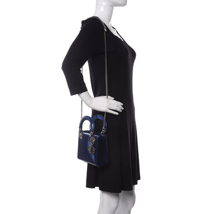 Christian Dior Metallic Lizard Mini Lady Dior Blue 2 of 10