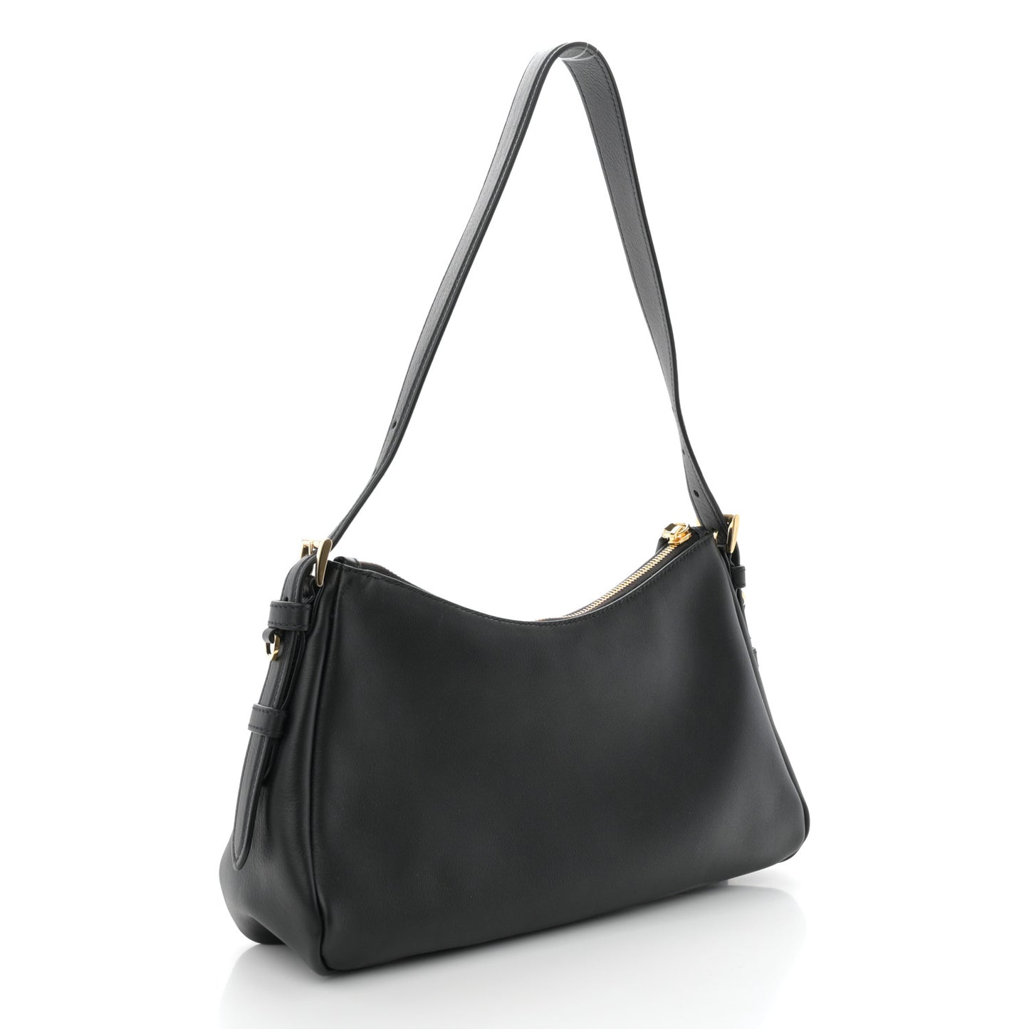 Soft Calfskin Aimee Shoulder Bag Black