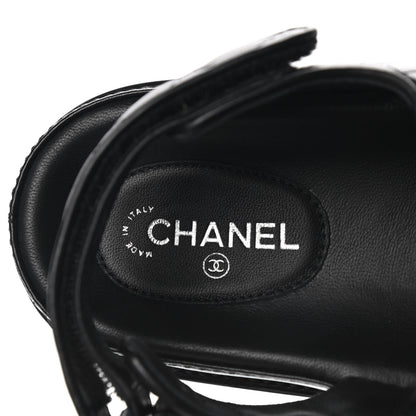 Chanel Lambskin Velcro Dad Sandals 39 So Black 6 of 8