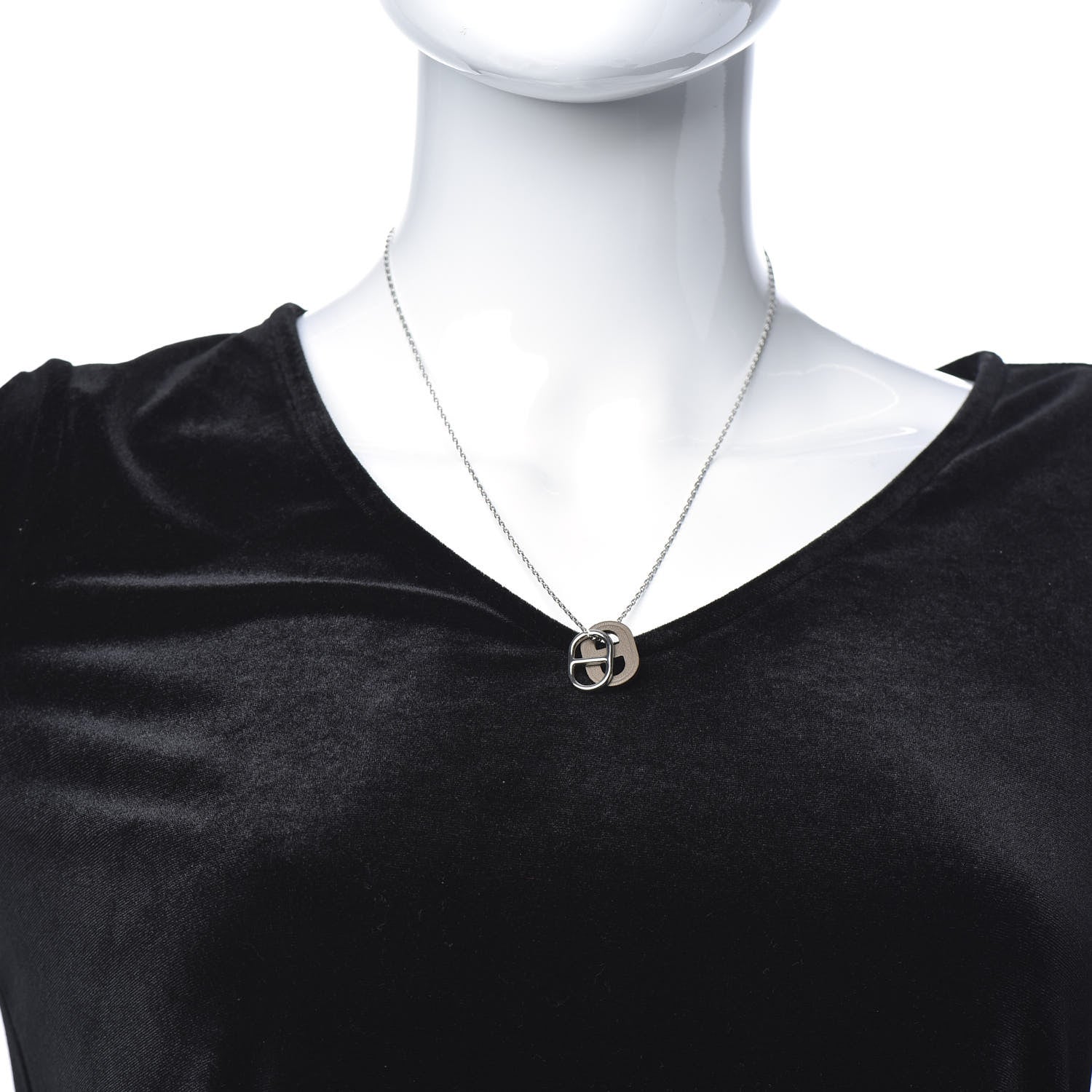 Hermes Swift O'Maillon Pendant Necklace Etoupe 2 of 7
