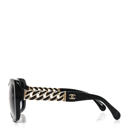 Chanel Acetate Metal Chain Square Sunglasses 5305 Black 3 of 7