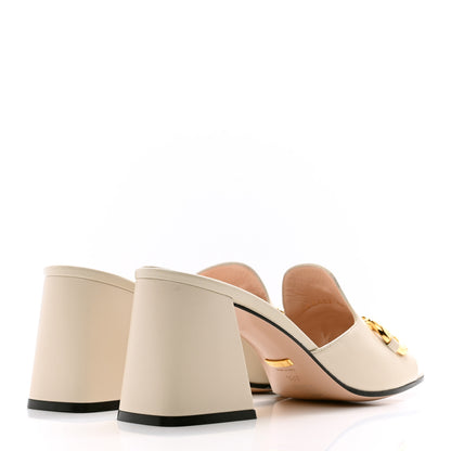 Gucci Nappa Horsebit 75mm Slide Sandals 37 Mystic White 4 of 9