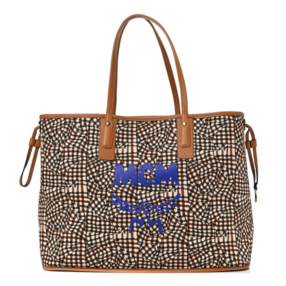 MCM Visetos Large Liz Reversible Shopper Tote Cognac 9 of 17