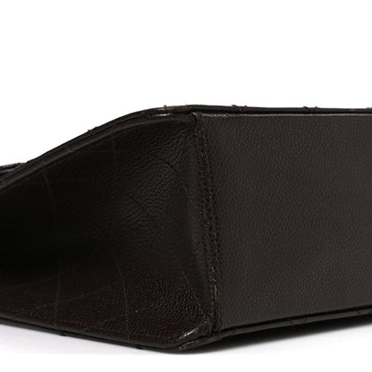 Chanel Caviar Stitch Jumbo Single Flap Brown 10 of 12
