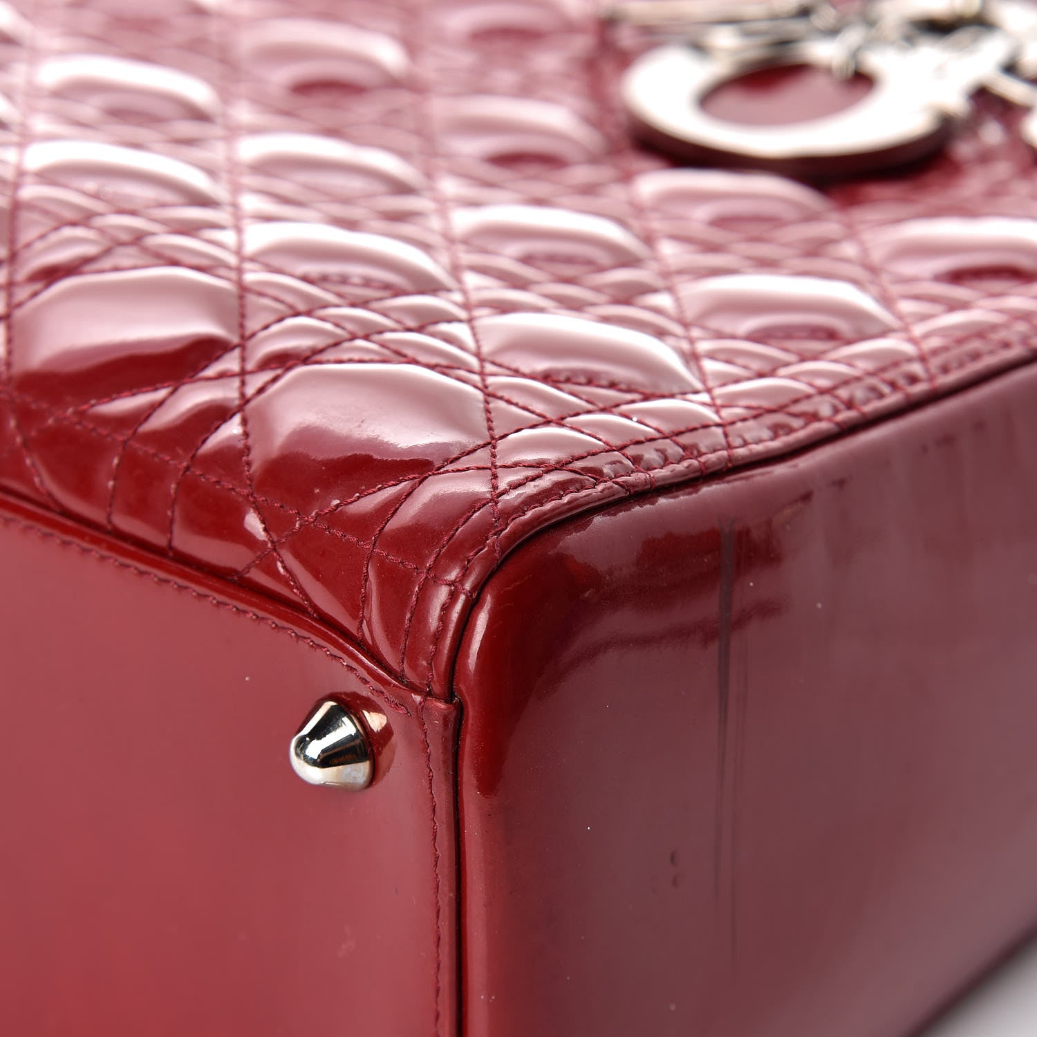 Christian Dior Patent Cannage Large Lady Dior Red 12 of 17