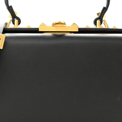 Valentino Garavani Grainy Calfskin Rockstud Alcove Box Top-Handle Bag Black 7 of 11