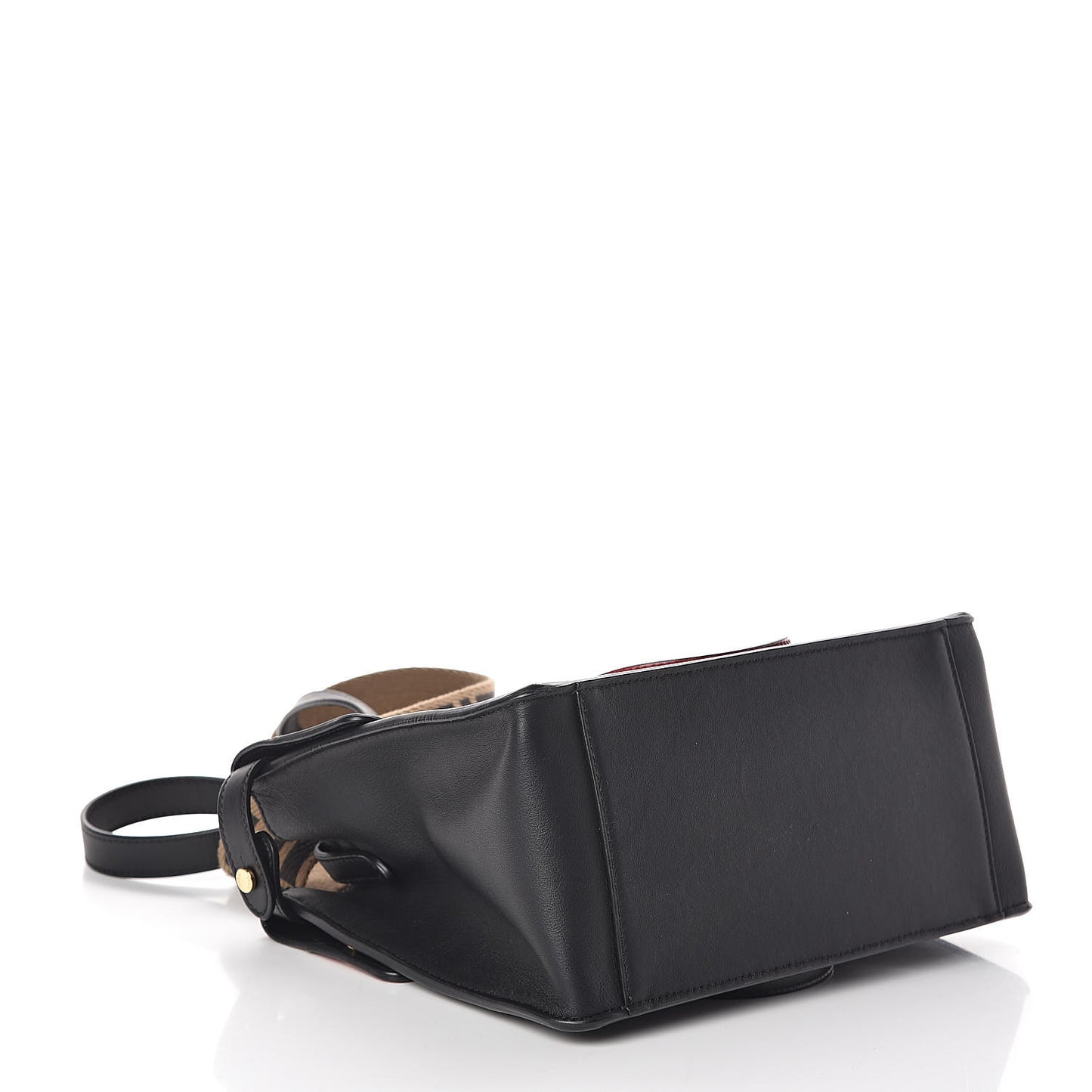 Vitello Grace Suede Small Flip Tote Black Fragola Marrone
