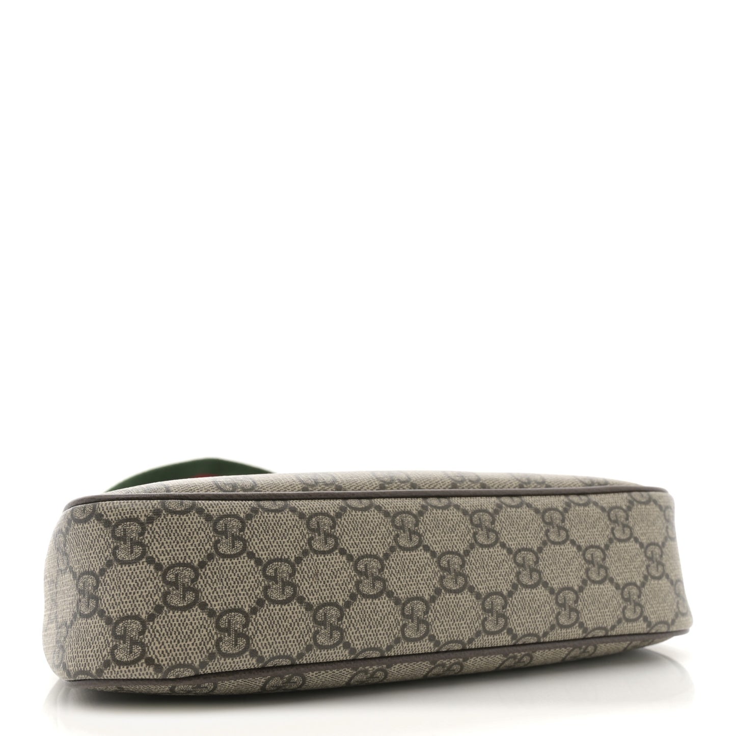 GG Supreme Monogram Textured Dollar Calfskin Web Small Ophidia GG Handbag Beige Ebony New Acero