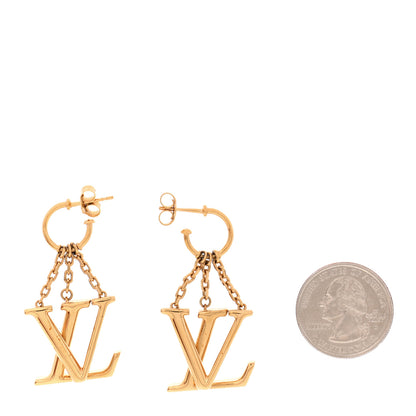 Louis Vuitton Metal LV Optic Earrings Gold 2 of 4