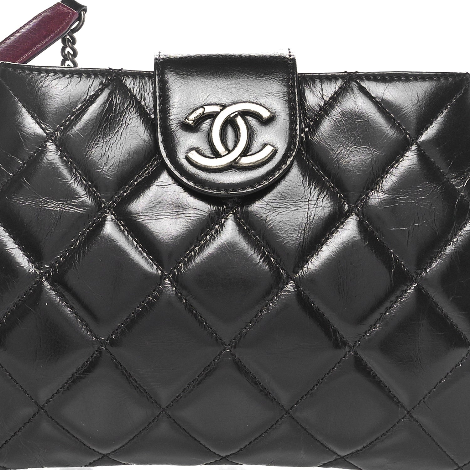 Chanel Glazed Calfskin Quilted Coco Pleats Clutch Black 8 of 10