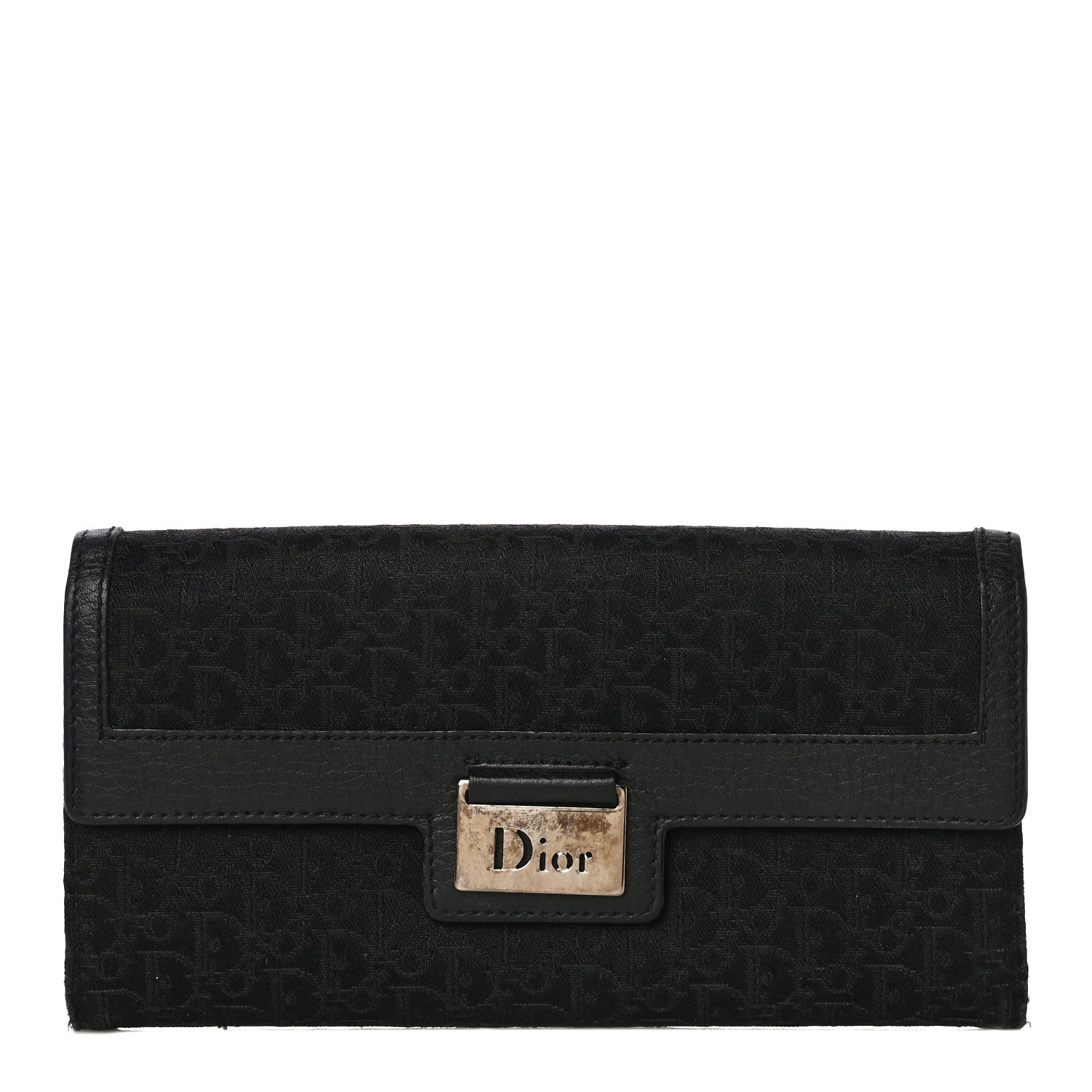 Christian Dior Monogram Flap Wallet Black 1 of 17