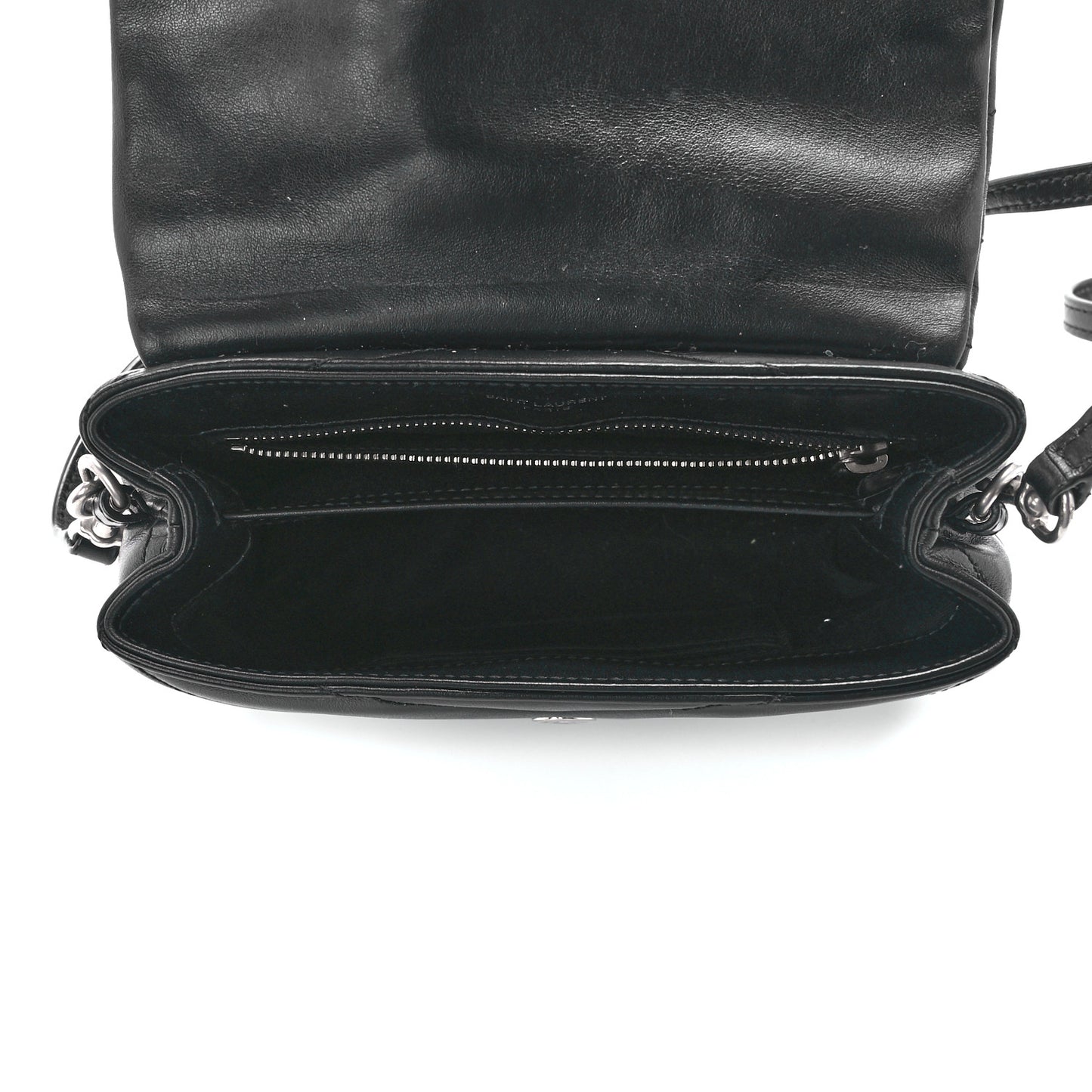 Calfskin Y Quilted Monogram Toy Loulou Crossbody Bag Black