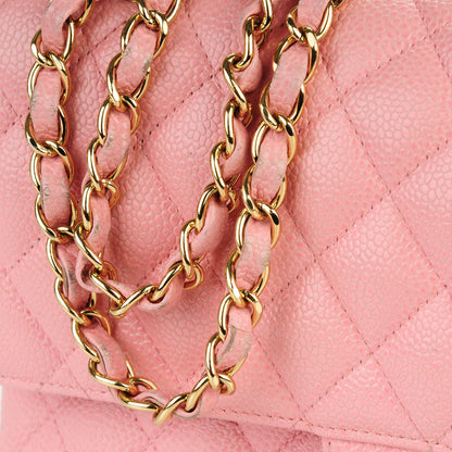 Chanel Caviar Quilted Medium Double Flap Pink 17 of 17