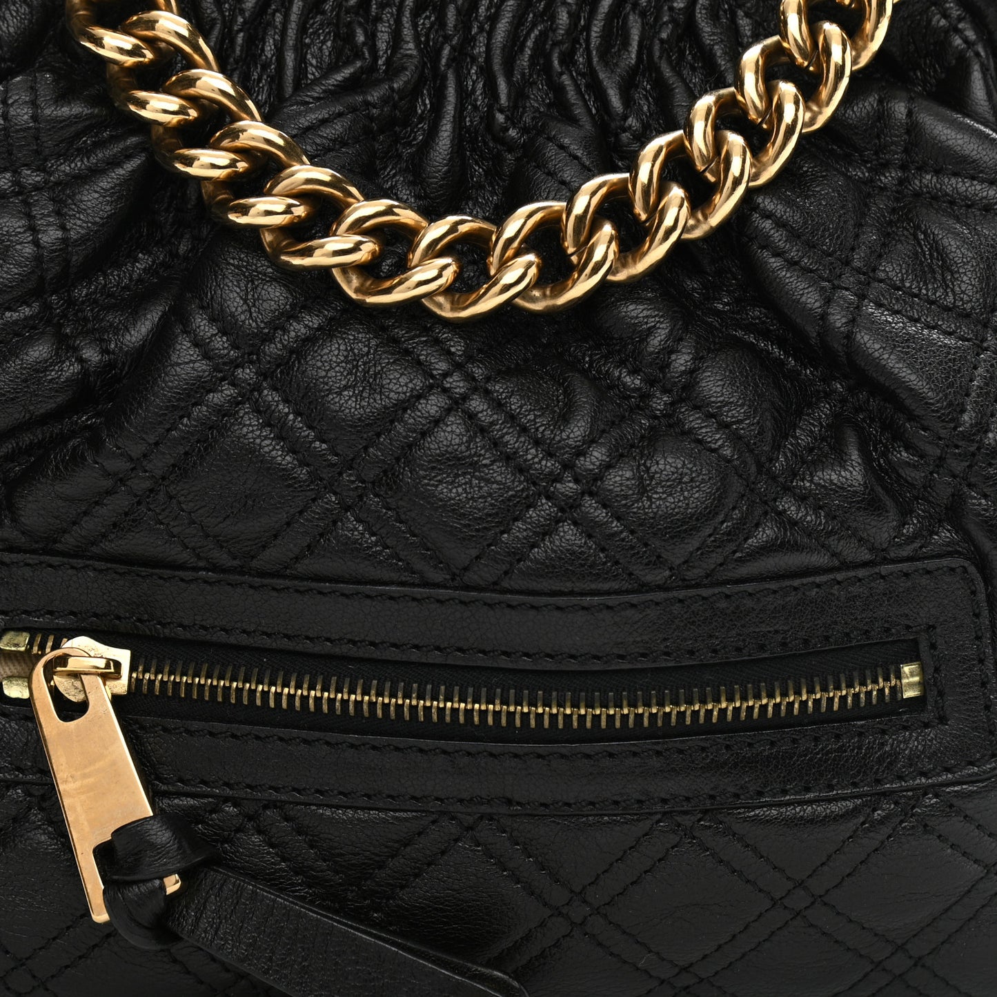Calfskin Quilted Little Stam Black