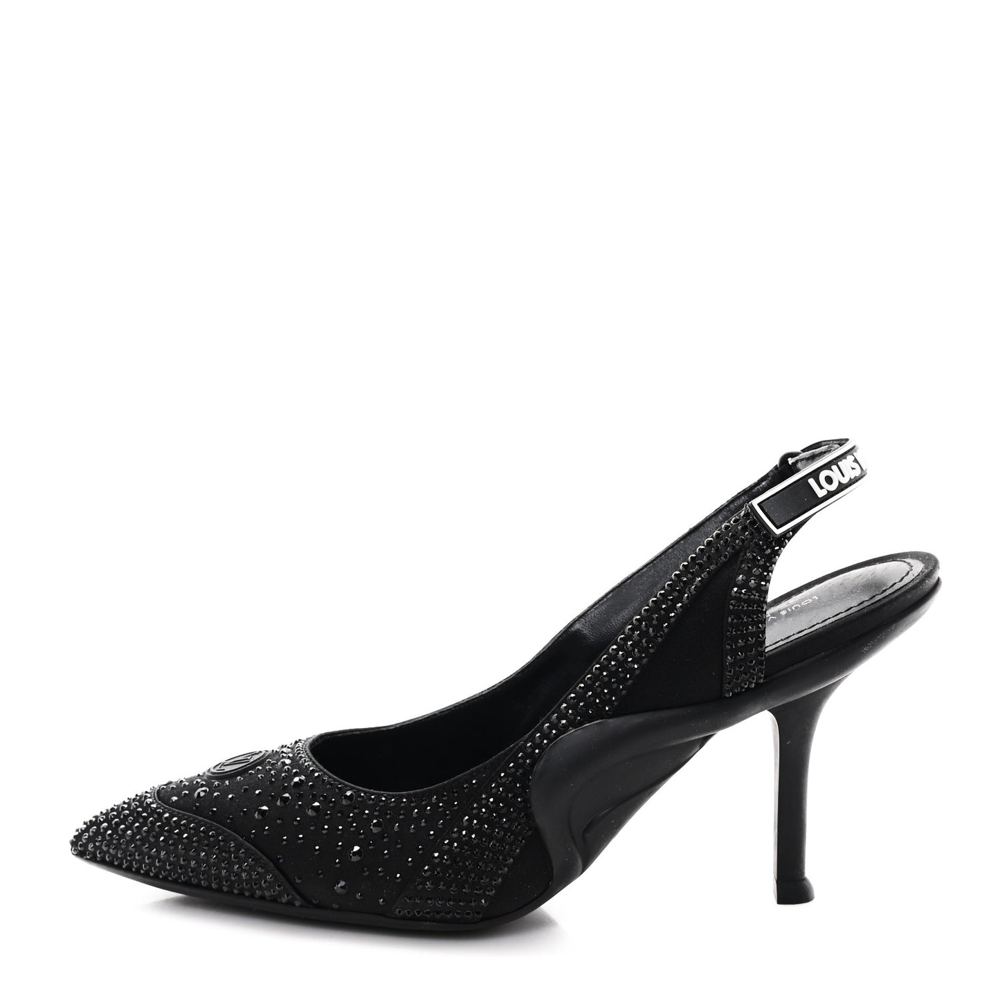 Satin Embellished Archlight Slingback Pumps 40 Black