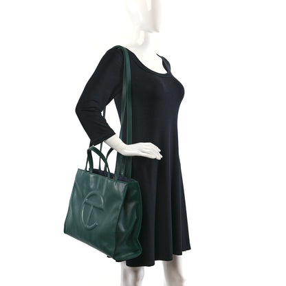 Telfar Vegan Leather Medium Shopping Bag Dark Olive 2 of 9
