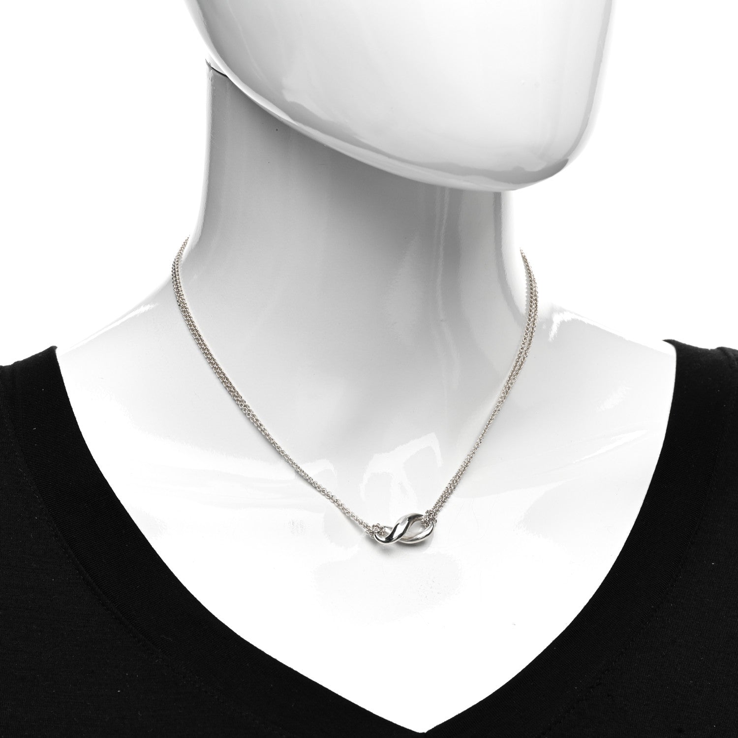 Tiffany Sterling Silver Figure 8 Pendant Necklace 2 of 4