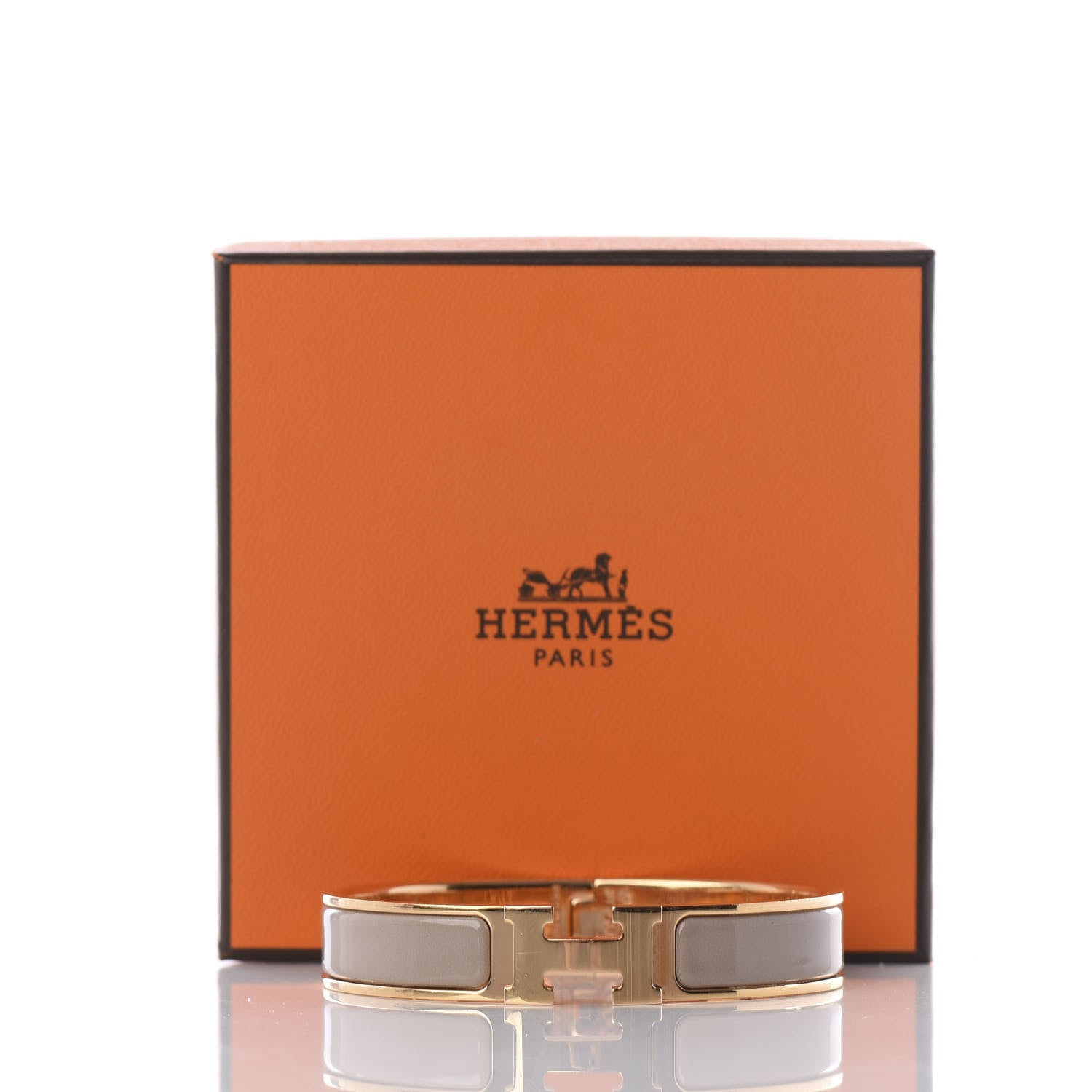 Hermes Enamel Narrow Clic Clac H Bracelet GM Marron Glace 7 of 7