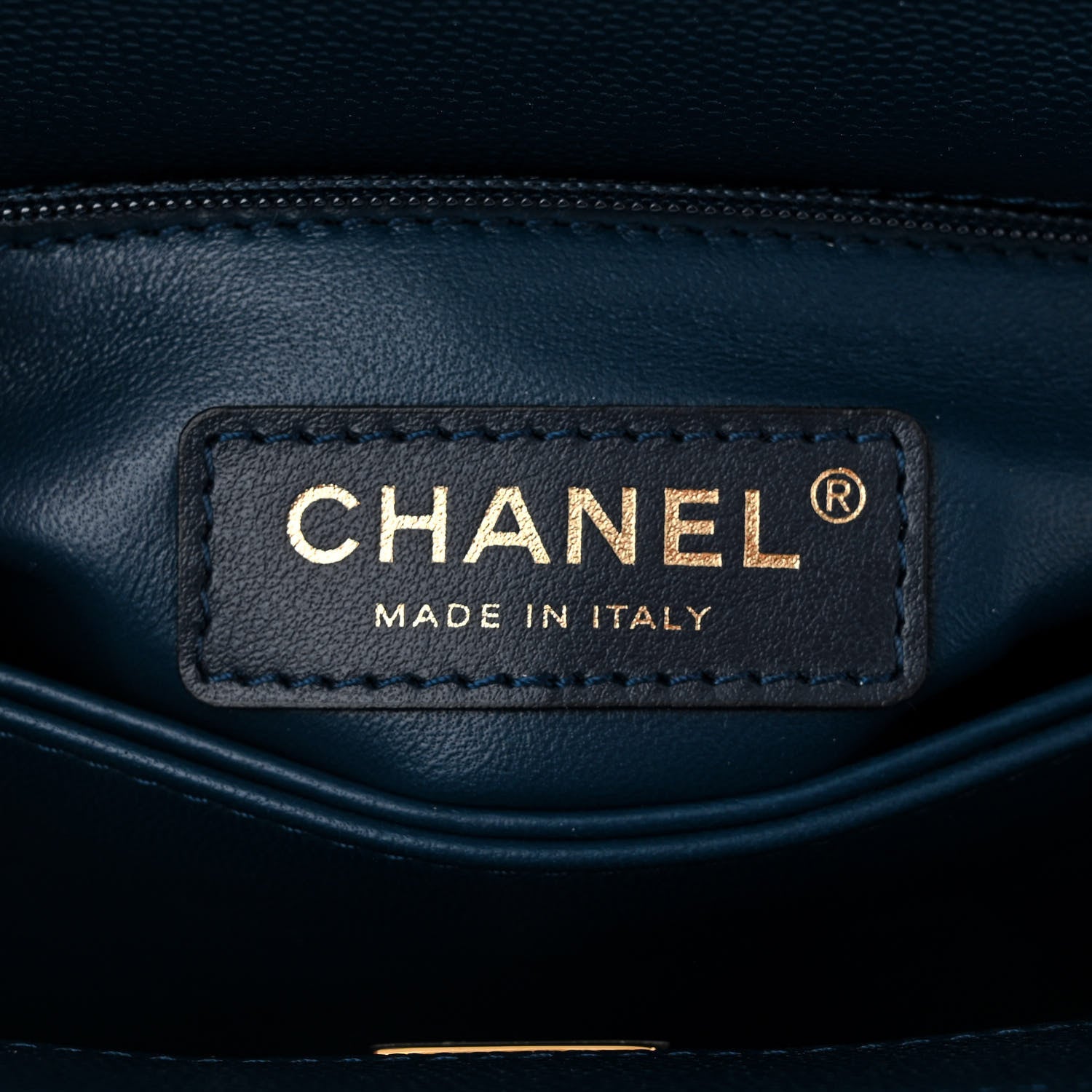 Chanel Caviar Quilted Lizard Embossed Mini Coco Handle Flap Navy Blue 6 of 11
