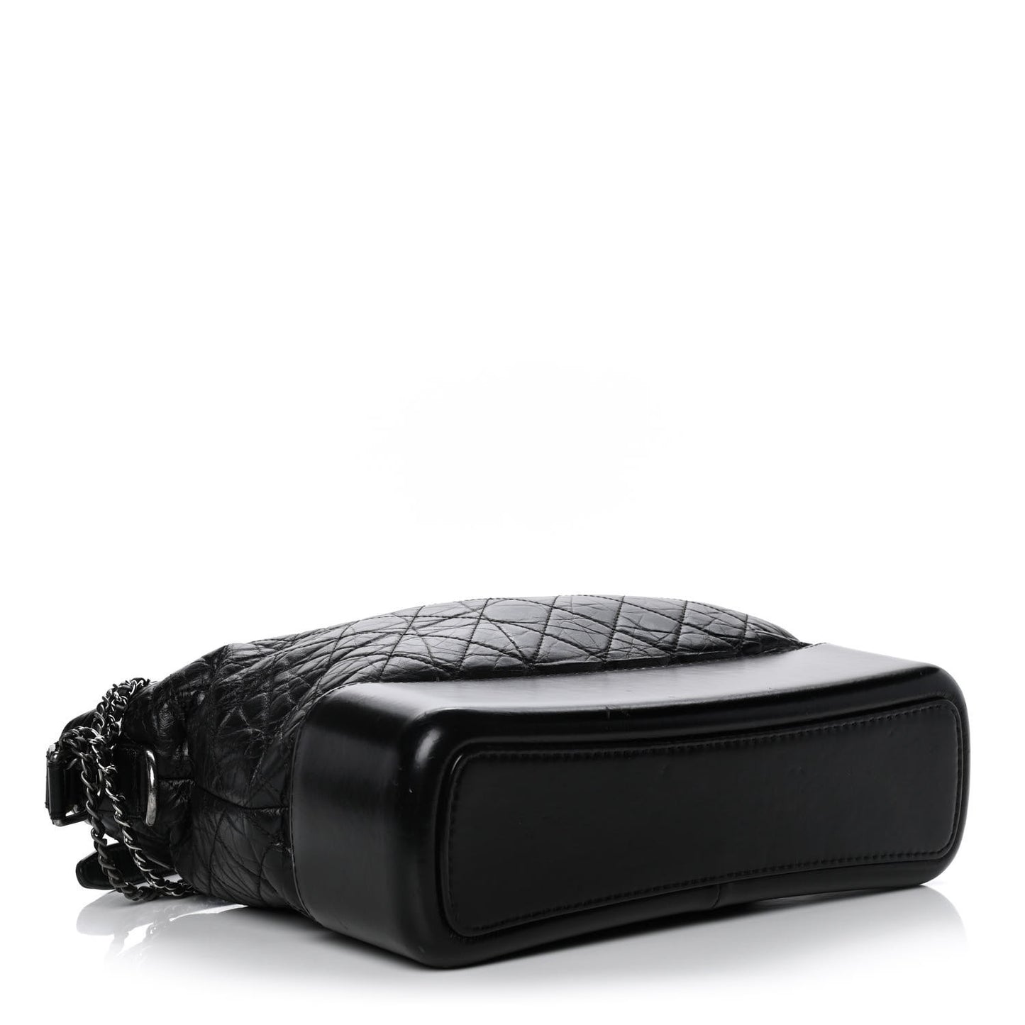 Aged Calfskin Quilted Large Gabrielle Hobo Black