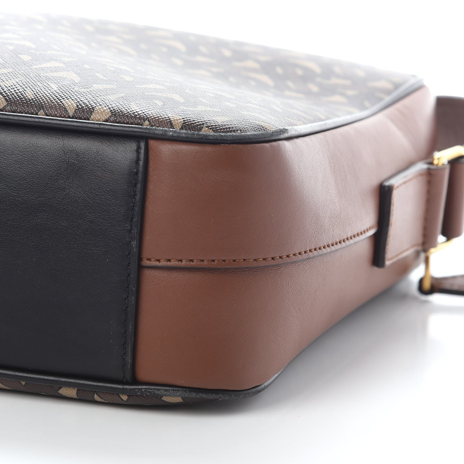 Burberry E-Canvas Monogram Calfskin Knight Messenger Bag Bridle Brown 7 of 9