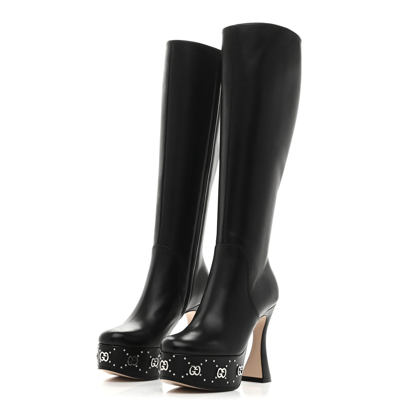 Nappa Charlotte Janaya 110mm Platform Knee Boots 35.5 Black