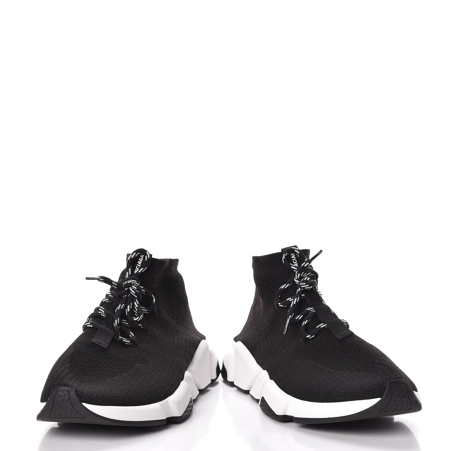 Knit Womens Speed Lace Up Sneakers 42 Black