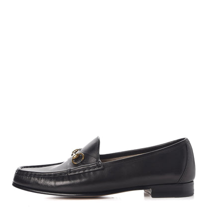 Gucci Calfskin Womens 1953 Horsebit Loafers 38.5 Black 1 of 9