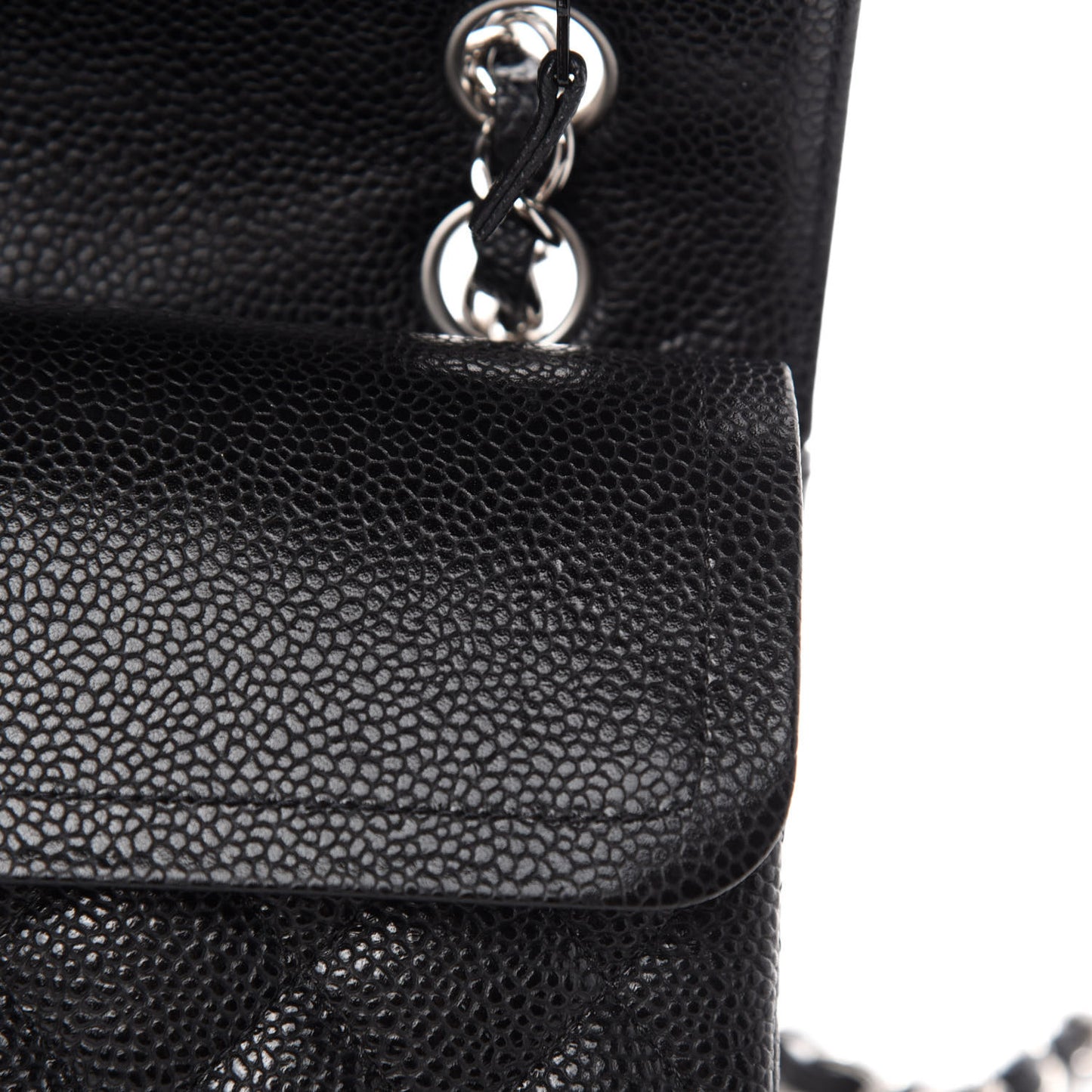 Caviar Quilted Small Double Flap Black