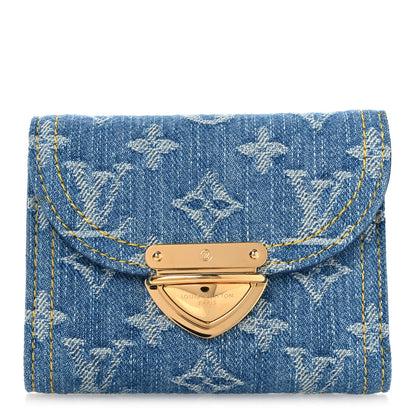 Louis Vuitton Denim Amelia Compact Wallet Blue 1 of 6