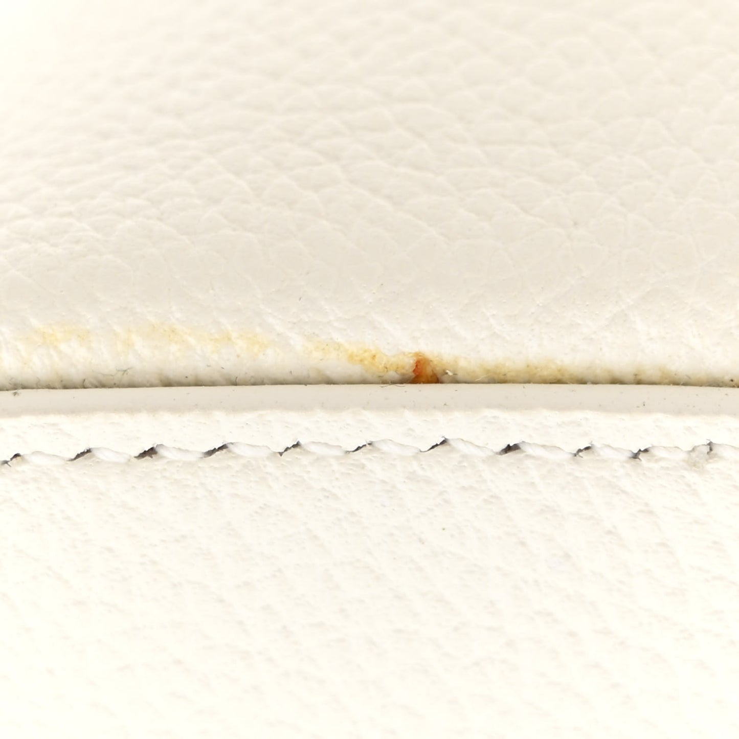 Signature Grained Calfskin Logo S Ville Top Handle Bag White Black