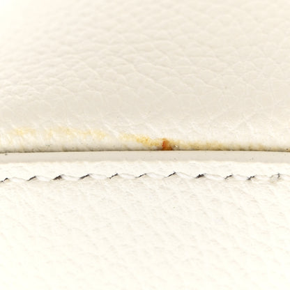 Balenciaga Signature Grained Calfskin Logo S Ville Top Handle Bag White Black 10 of 11