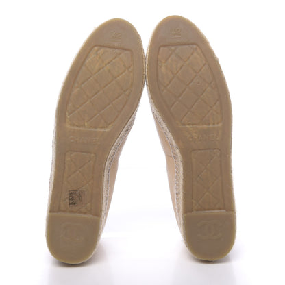 Chanel Lambskin CC Espadrilles 42 Beige Black 5 of 12