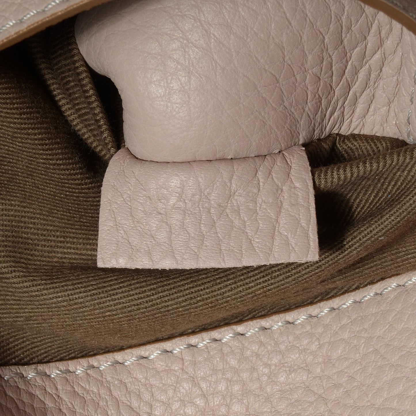 Grained Calfskin Medium Marcie Saddle Bag Nude