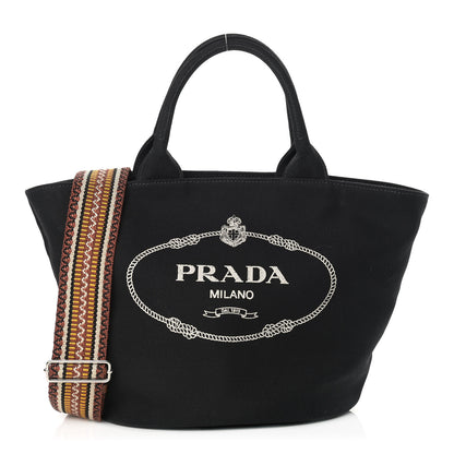 Prada Canapa Small Logo Shopping Tote Black 1 of 11
