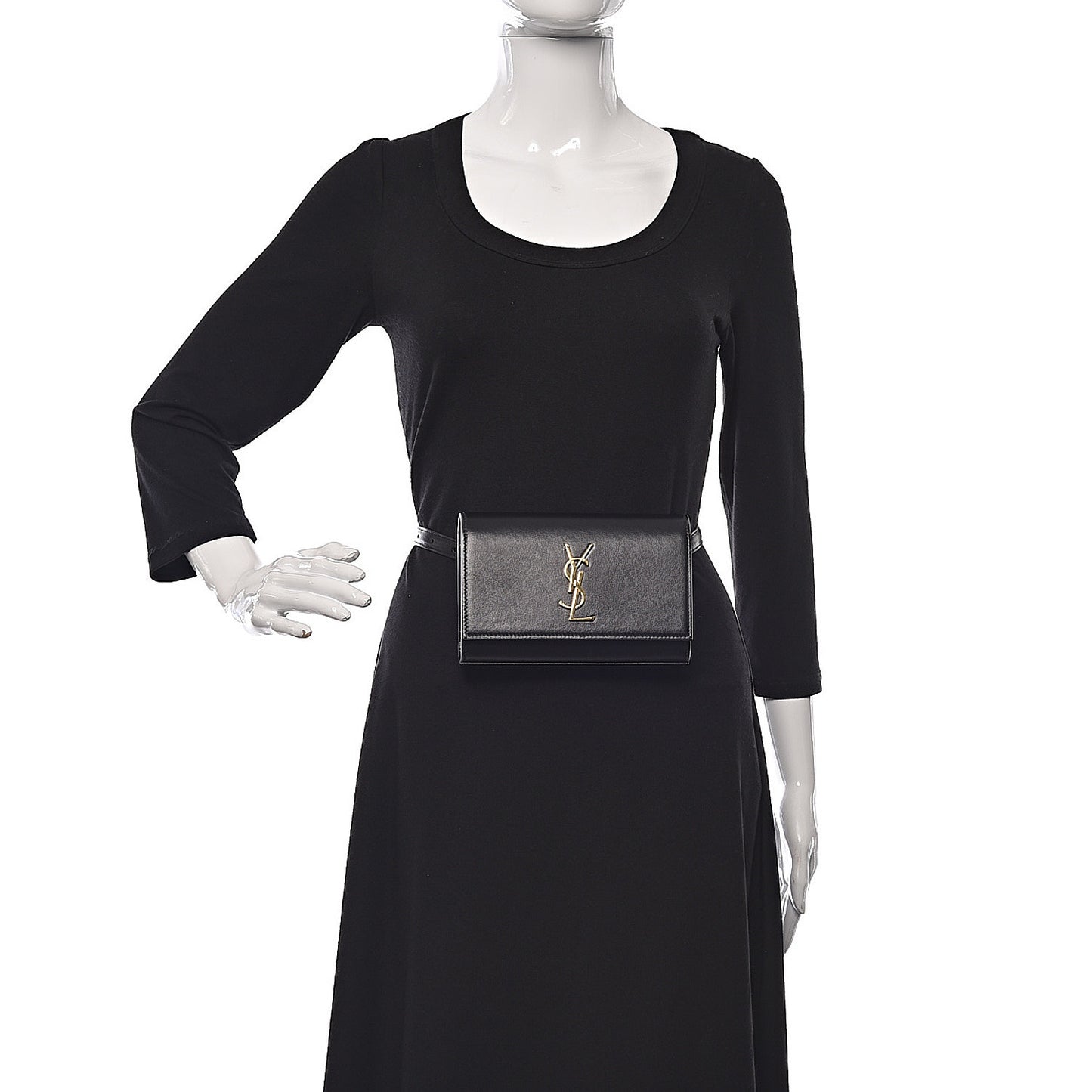 Smooth Calfskin Monogram Kate Belt Bag Black