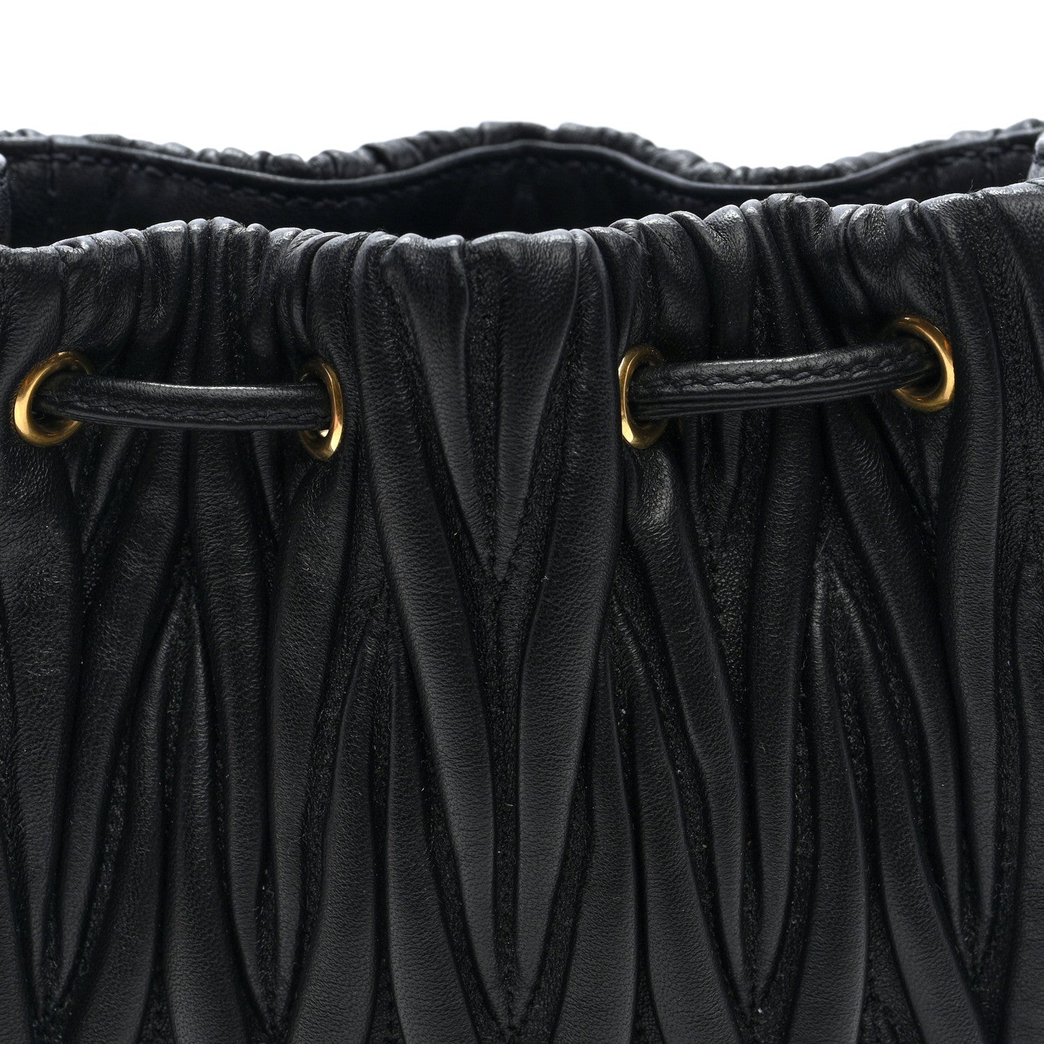 Miu Miu Nappa Matelasse Mini Drawstring Bucket Bag Black 7 of 9