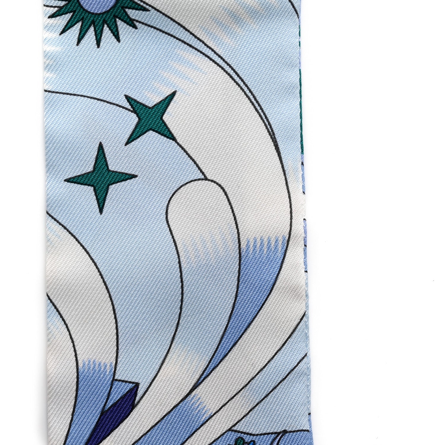 Hermes Silk La Source de Pegase Twilly Ciel Bleu Royal White 6 of 8