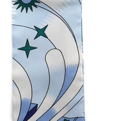 Hermes Silk La Source de Pegase Twilly Ciel Bleu Royal White 6 of 8